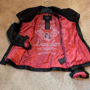 Harley-Davidson Black Jacket with Red Interior